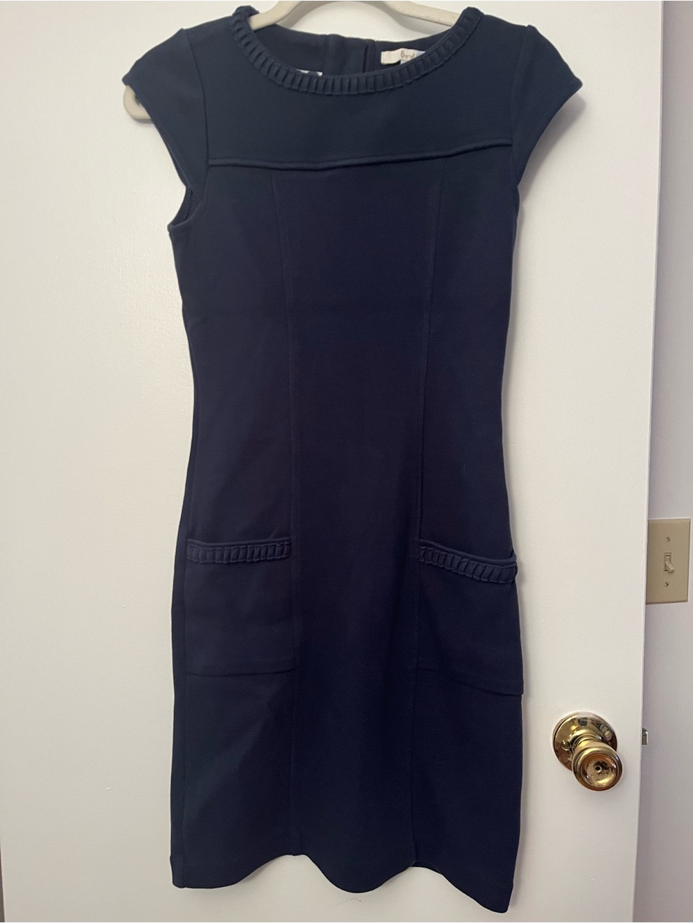 Boden Navy Cap-Sleeve Cotton Mini Dress Sz 2